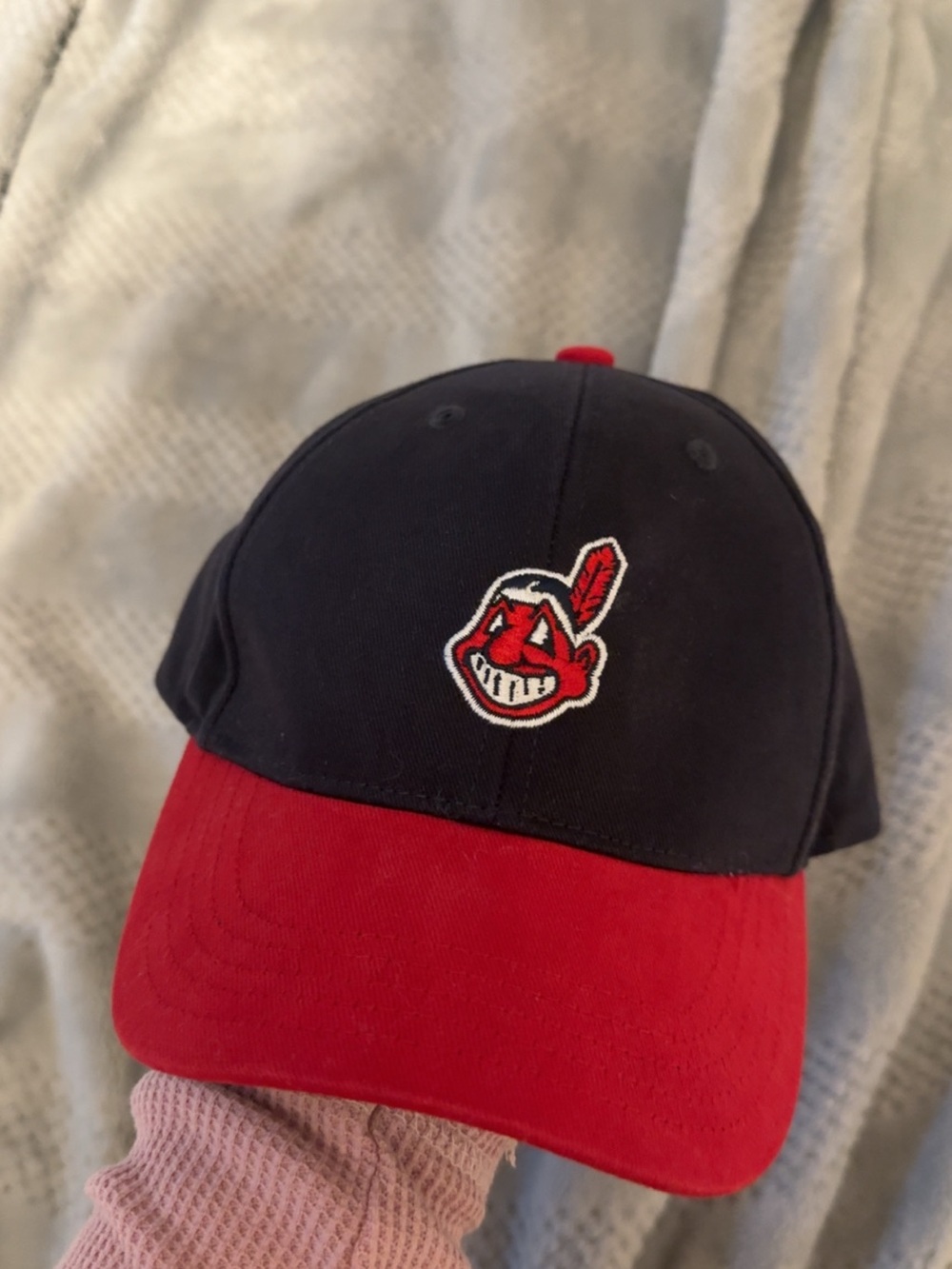Kids Two-Tone Navy and Red Baseball Cap - Team Logo